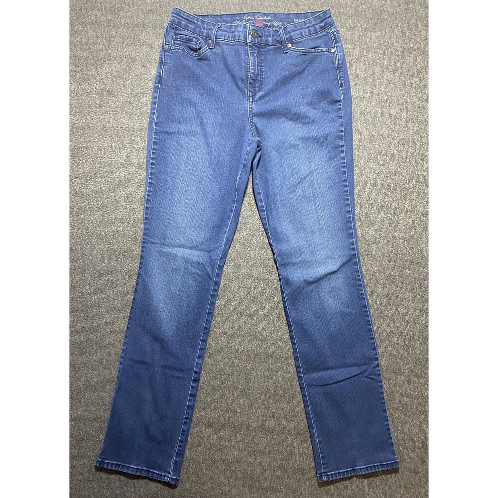 Gloria Vanderbilt Jeans Womens 8 Blue Straight Leg Dark Wash Stretch Amanda #(4)